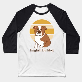 Cute Dogs illustrations - English Bulldog Baseball T-Shirt